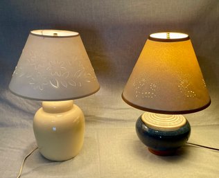 Two Lamps With Cutout Shades