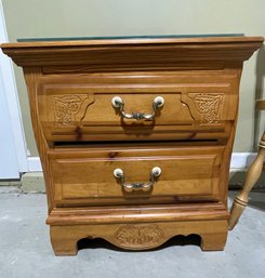 Wooden Chair And Bedside Table With Drawers