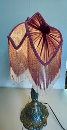 Enchanting Victorian Bead Fringe Table Lamp