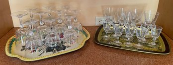 Stemware With Vintage Trays