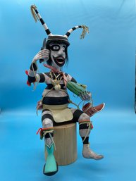 Fabulous Navajo Koshare Clown Kachina By Keith Myre