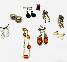 Vintage Clasp And Twist On Earrings