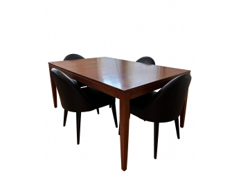 Stickley Dining Table & 4 Ethan Allen Custom  Leather Chairs