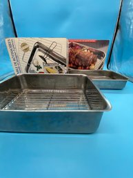 Stainless Steel Lasagna Pan And Open Roaster