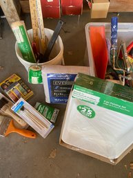 Shelf Full Of Painters Supplies