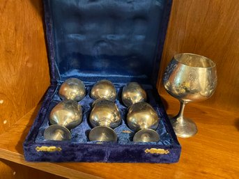 Boxed Set Of Small Silver Plate Chalices