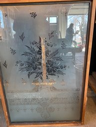 Decorative Glass In Wooden Frame