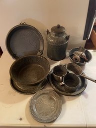 Gray Speckle Vintage Enamelware