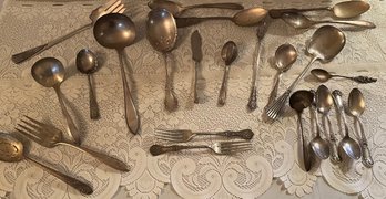 Assorted Silverplate And Stainless Flatware