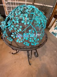 Metal Tree Canopy Yard Art And Glass And Metal Table