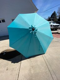 Teal Fabric Patio Umbrella