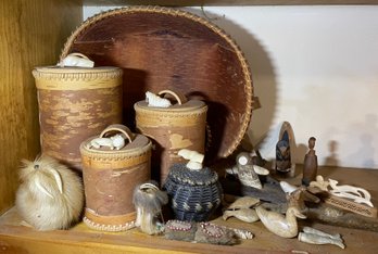 Tuiasok Birch Bark Containers, Bowls & Other Northwestern Art Pieces