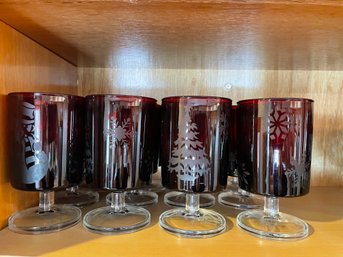 Red Holiday Stemware