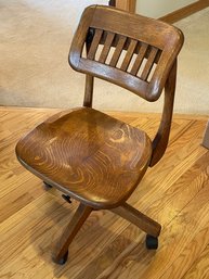 Classic Swivel Wooden Secretary Chair