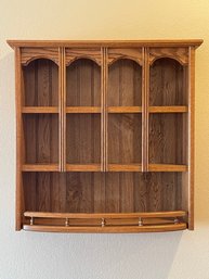 Oak Curio Wall Shelf