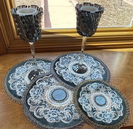 Candle Holders With Ornate Table Toppers