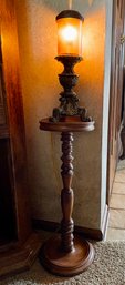 Vintage Accent Lamp W/Candlestick Table