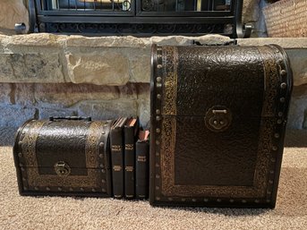 Duo Of Chests And Trio Of Bibles