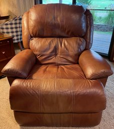 Comfy Overstuffed Leather Power Recliner