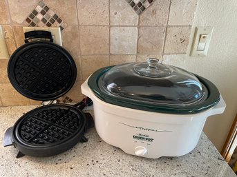 Large Rival Crockpot, Round Waffle Iron