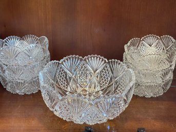 Crystal Fruit/Salad Service Bowl Set