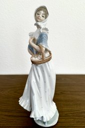 NAO Lladro Lady With Basket Of Roses