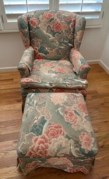 Floral Armchair And Ottoman