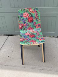 One Tamsin Blue Floral Wooden Dining Chair With Black Legs From Anthropologie