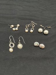 Assorted Pearl And Faux Pearl Earrings