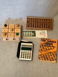 Wooden Tic-Tac-Toe Set And Abacus