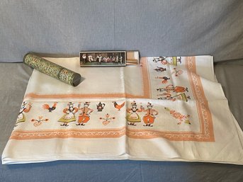 Vintage Tablecloth And Matches