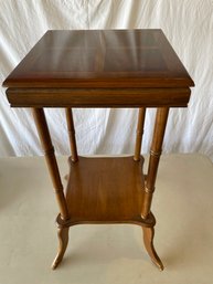 Vintage Wood Inlay End Table