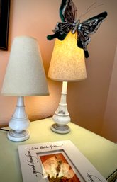 Pair Of Marble Base Lamps