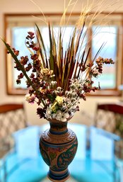 Terracotta Vase WDried Flower Arrangement