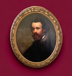 Antique Oval Framed Oil Painting Portrait