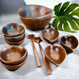 Wooden Salad Bowl Set