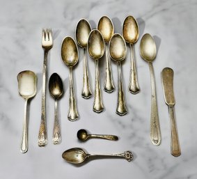 Assortment Of Flatware, Silver Plate, And Sterling