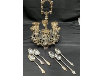 Silver Plated Egg Serving Set.