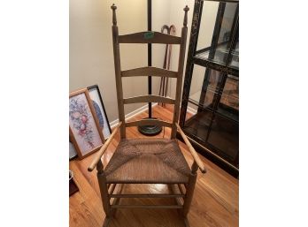 Shaker Style Rocking Chair With Rush Seat