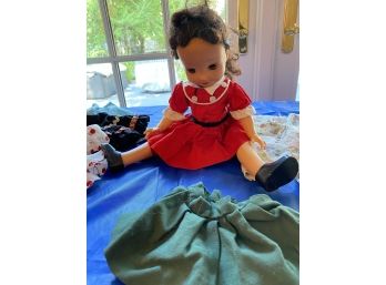 Vintage Late 40s Doll With Hand Made Clothing