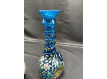 Blues, Golds And Silvers Mediterranean Decorative Vase