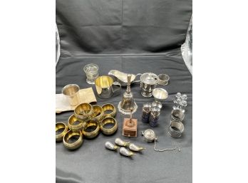 Assorted Tableware, Silverplate, Brass And More