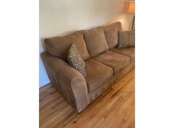 Brown Faux Suede Couch