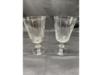 Olive & Cross German Made Crystal Set Of 2 Large Crystal Goblets