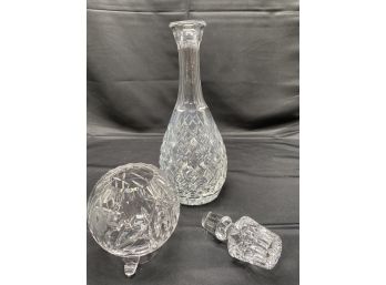 Glass Decanter And Round Crystal Vase