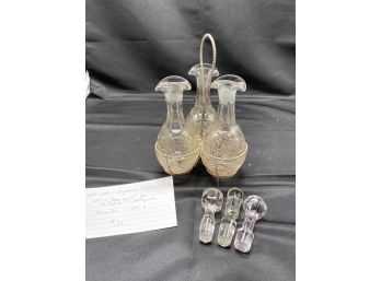 Silverplate And Glass Cruet Set