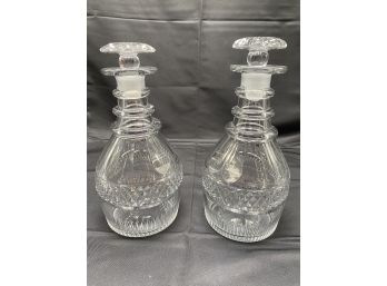 Sandwich Glass Decanters Set Of 2