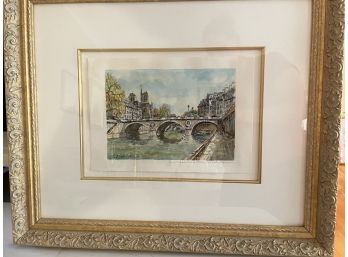 Du Pont St. Michelle Et Notre Dame Framed Original Painting