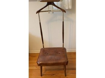 Mid Century Modern Men's Valet Butler Stand W/padded Seat