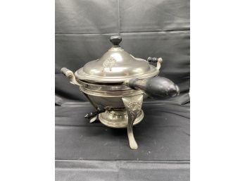 Nickel Plated Chaffing Dish With Stand And Covered Fuel Container